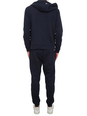 EA7 EMPORIO ARMANI Tuta sportiva blu EA7 con cappuccio Core Identity in misto cotone in UOMO
