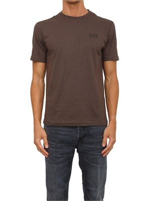 EA7 EMPORIO ARMANI T-shirt  marrone EA7 Core Identity in cotone Pima in UOMO