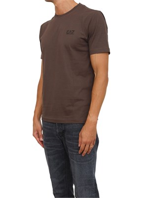 EA7 EMPORIO ARMANI T-shirt  marrone EA7 Core Identity in cotone Pima in UOMO