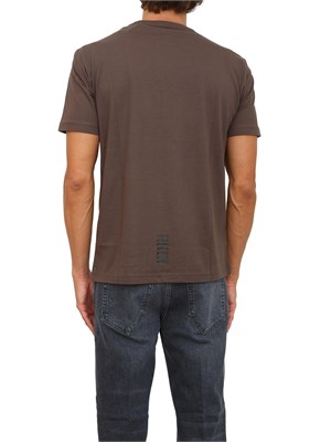 EA7 EMPORIO ARMANI T-shirt  marrone EA7 Core Identity in cotone Pima in UOMO