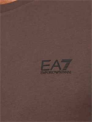 EA7 EMPORIO ARMANI T-shirt  marrone EA7 Core Identity in cotone Pima in UOMO