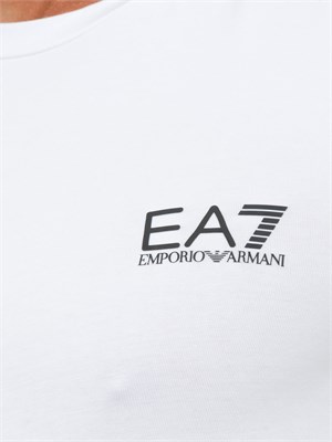 EA7 EMPORIO ARMANI T-shirt bianco Ea7 a maniche lunghe in jersey stretch in UOMO