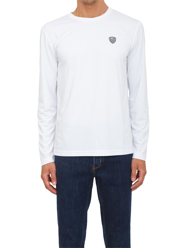 EA7 EMPORIO ARMANI T-shirt bianco Ea7 a maniche lunghe in jersey stretch