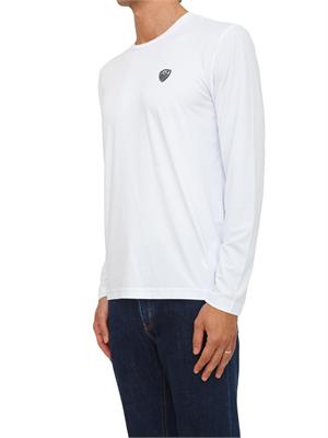 EA7 EMPORIO ARMANI T-shirt bianco Ea7 a maniche lunghe in jersey stretch in UOMO