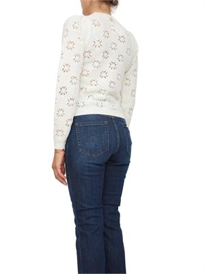 TWIN-SET Maglia Twinset in misto lana bianca lavorata con punto a motivo geometrico in DONNA