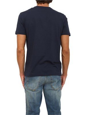 EA7 EMPORIO ARMANI T-shirt a maniche corte blu EA7 Visibility in jersey stretch di cotone in UOMO