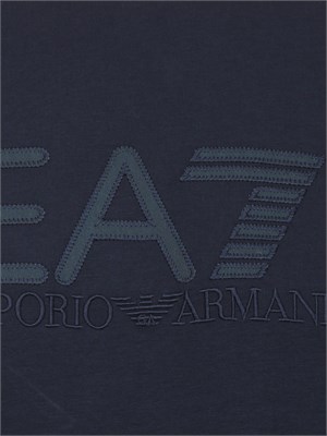 EA7 EMPORIO ARMANI T-shirt a maniche corte blu EA7 Visibility in jersey stretch di cotone in UOMO