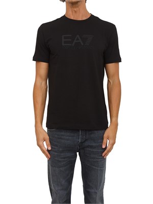 EA7 EMPORIO ARMANI T-shirt a maniche corte nero EA7 Visibility in jersey stretch di cotone in UOMO