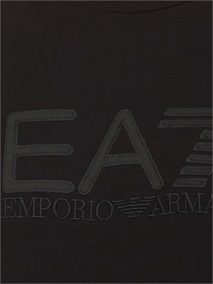 EA7 EMPORIO ARMANI T-shirt a maniche corte nero EA7 Visibility in jersey stretch di cotone in UOMO