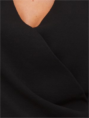TWIN-SET Maglia Twinset in viscosa nera con cut-out e incrocio in DONNA