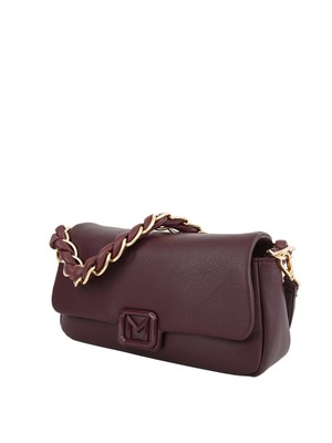 Borsa a spalla Marella in pelle ecologica bordeaux effetto martellato in DONNA