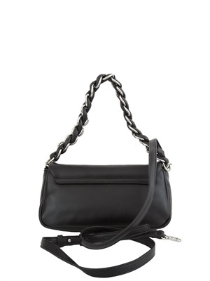 Borsa a spalla Marella in pelle ecologica nera con frange in DONNA