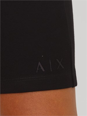 Abito Armani Exchange in viscosa nera con scollo tondo dietro in DONNA