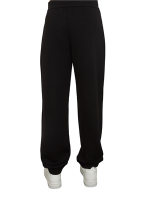 Pantaloni jogger con logo Armani Exchange donna in viscosa stretch nero in DONNA