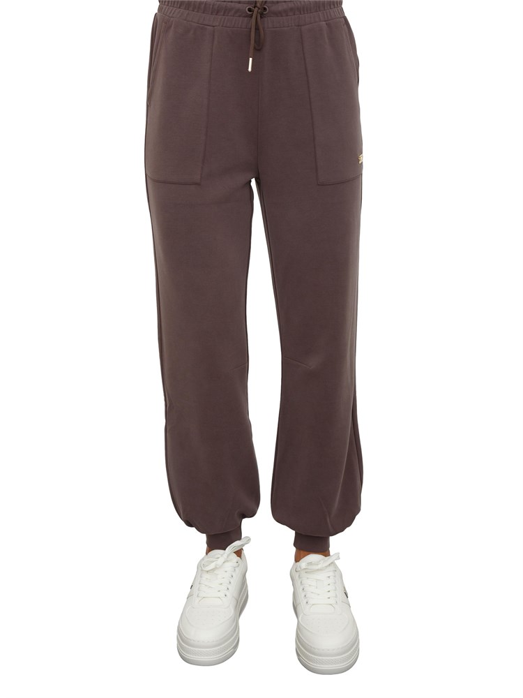 Pantalone tuta EA7 Emporio Armani in misto modal stretch marrone