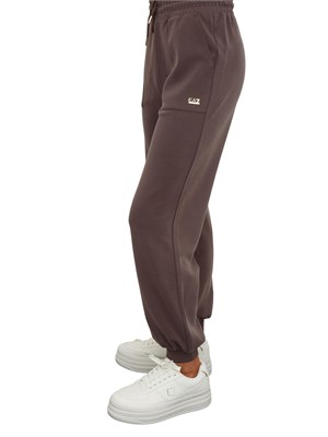 Pantalone tuta EA7 Emporio Armani in misto modal stretch marrone in DONNA