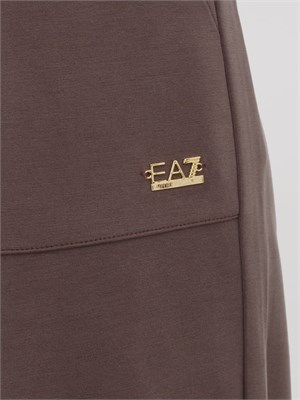 Pantalone tuta EA7 Emporio Armani in misto modal stretch marrone in DONNA