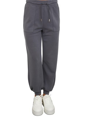 Pantalone tuta EA7 Emporio Armani in misto modal stretch grigio in DONNA