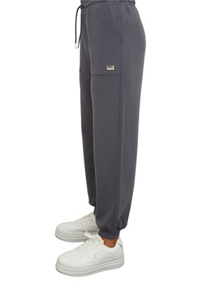 Pantalone tuta EA7 Emporio Armani in misto modal stretch grigio in DONNA