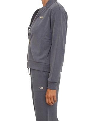 Felpa EA7 Emporio Armani in misto modal stretch grigio in DONNA