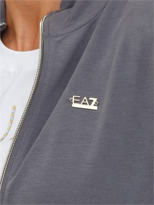 Felpa EA7 Emporio Armani in misto modal stretch grigio in DONNA
