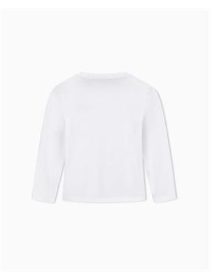 EA7 JUNIOR T-shirt Ea7 bianco a maniche lunghe Core Identity Boy in puro cotone organico ASV in BAMBINO