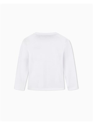 EA7 JUNIOR T-shirt Ea7 bianco a maniche lunghe Core Identity Boy in puro cotone organico ASV in BIMBI