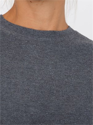 Maglia Emme Marella in misto lana grigia con leggeri inserti lurex in DONNA