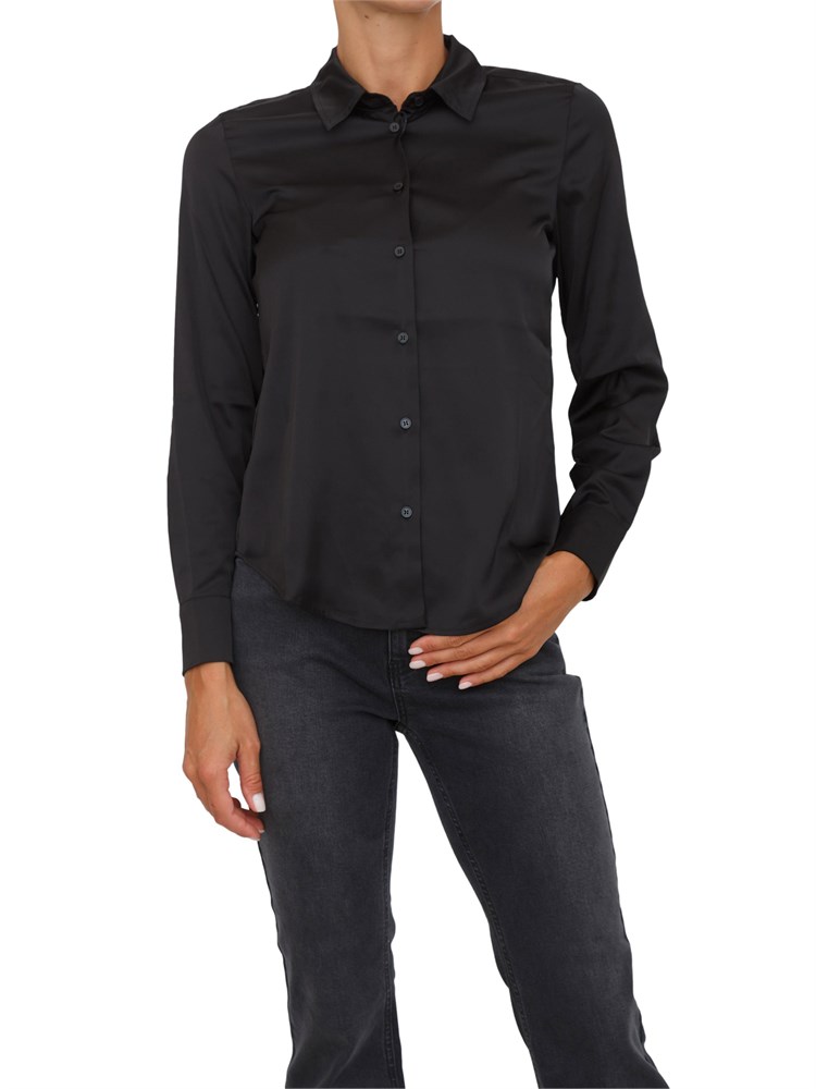 Camicia manica lunga Emme Marella in tessuto effetto seta nero