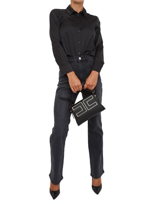 Camicia manica lunga Emme Marella in tessuto effetto seta nero in DONNA