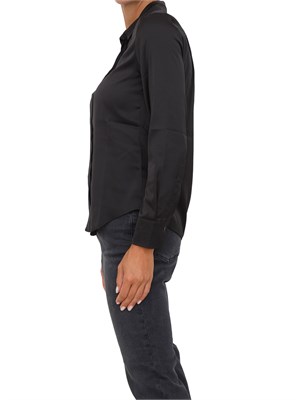 Camicia manica lunga Emme Marella in tessuto effetto seta nero in DONNA