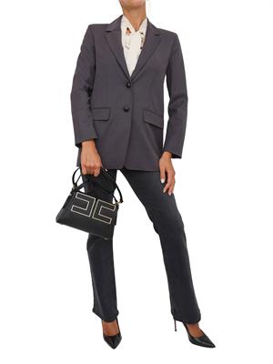 Jeans Emme Marella fit dritto in cotone nero in DONNA