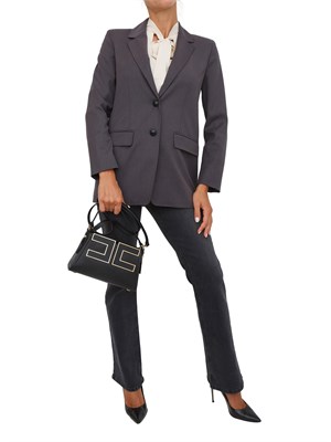 Jeans Emme Marella fit dritto in cotone nero in DONNA