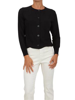 Cardigan Emme Marella linea boxy in misto viscosa nero in DONNA