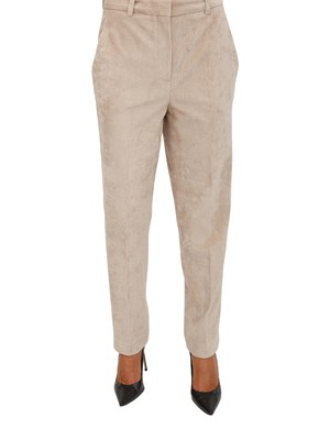 Pantaloni donna Circolo 1901 in velluto con lavorazione a coste beige in DONNA