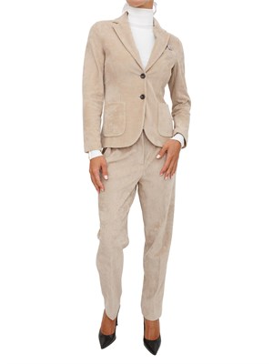 Pantaloni donna Circolo 1901 in velluto con lavorazione a coste beige in DONNA