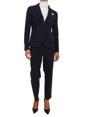 Pantaloni donna Circolo 1901 in lana vergine blu con coulisse in vita in DONNA