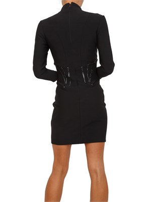 Abito Elisabetta Franchi in neoprene nero con dettagli corsetto in DONNA