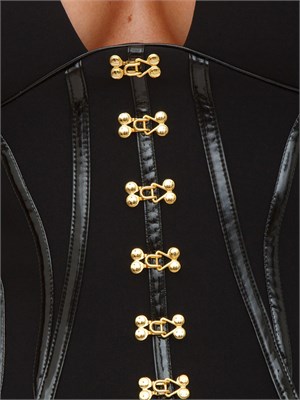 Abito Elisabetta Franchi in neoprene nero con dettagli corsetto in DONNA