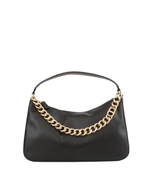 TWIN-SET Borsa media 'Liliane' Twinset in pelle liscia nera in DONNA
