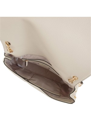 TWIN-SET Borsa a spalla 'Brera' Twinset con logo lettering in ecopelle avorio in DONNA