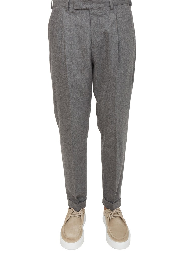 Pantaloni uomo PT Torino in flanella e cachemire grigio