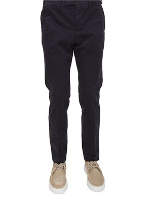 Pantaloni uomo PT Torino in gabardina di cotone blu in UOMO