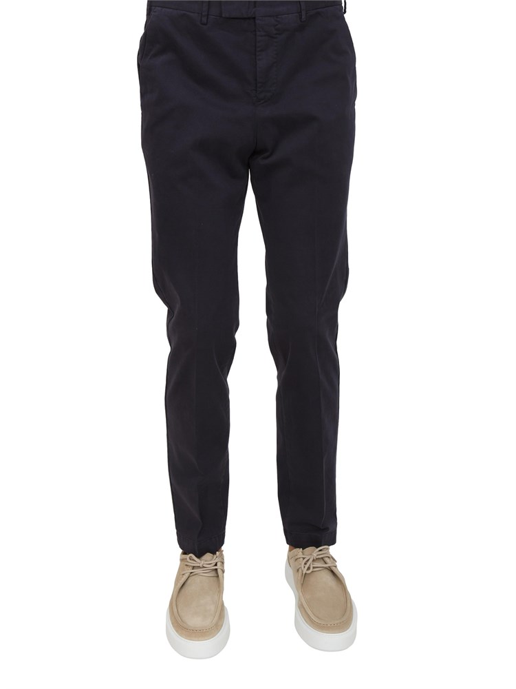 Pantaloni uomo PT Torino in gabardina di cotone blu