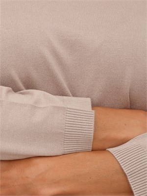 Maglia Emme Marella con maniche raglan in viscosa stretch beige in DONNA