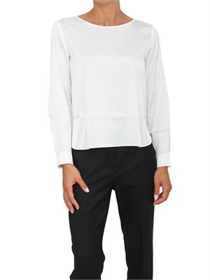 Blusa Emme Marella in tessuto bianco effetto seta in DONNA