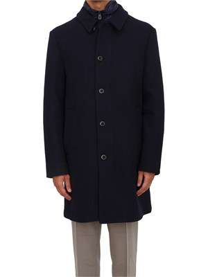 Cappotto blu peuterey in misto lana con pettorina removibile in UOMO
