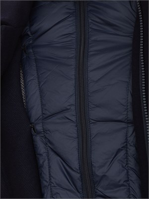 Cappotto blu peuterey in misto lana con pettorina removibile in UOMO