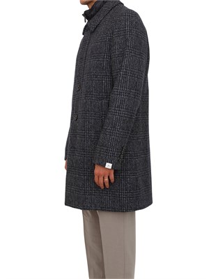 Cappotto grigio Peuterey in panno check con pettorina staccabile in UOMO