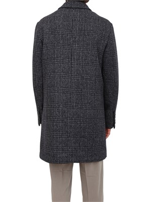 Cappotto grigio Peuterey in panno check con pettorina staccabile in UOMO